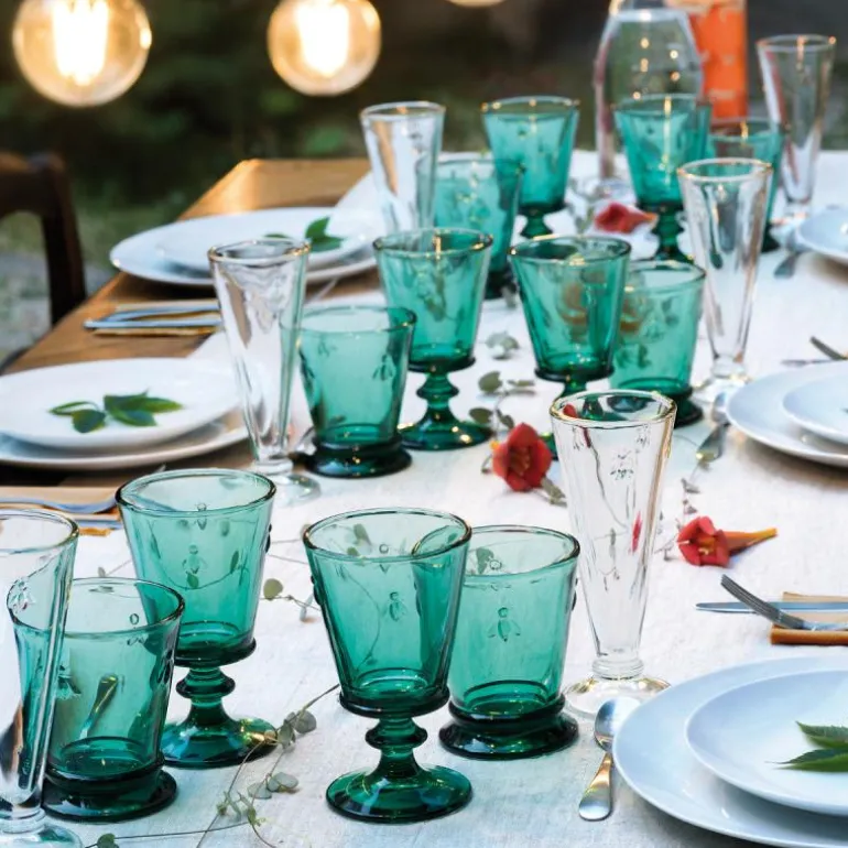 Abeille vinglass 24 cl 6 stk smaragdgrønn