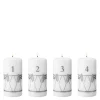 2026 adventslys 12,5 cm 4 stk sølvtrykk
