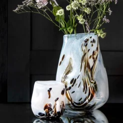 After Rain vase 28 cm hvit m/dekor