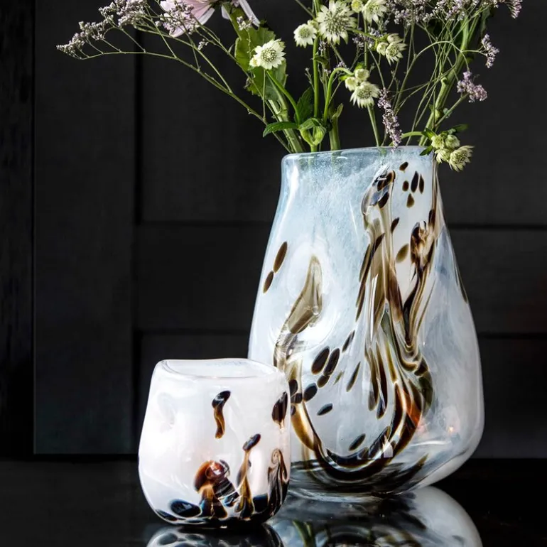 After Rain vase 28 cm hvit m/dekor