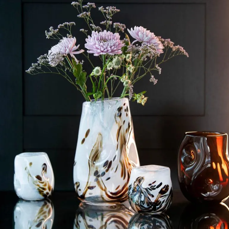 After Rain vase 28 cm hvit m/dekor