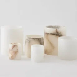 Alabaster telysholder M 12 cm
