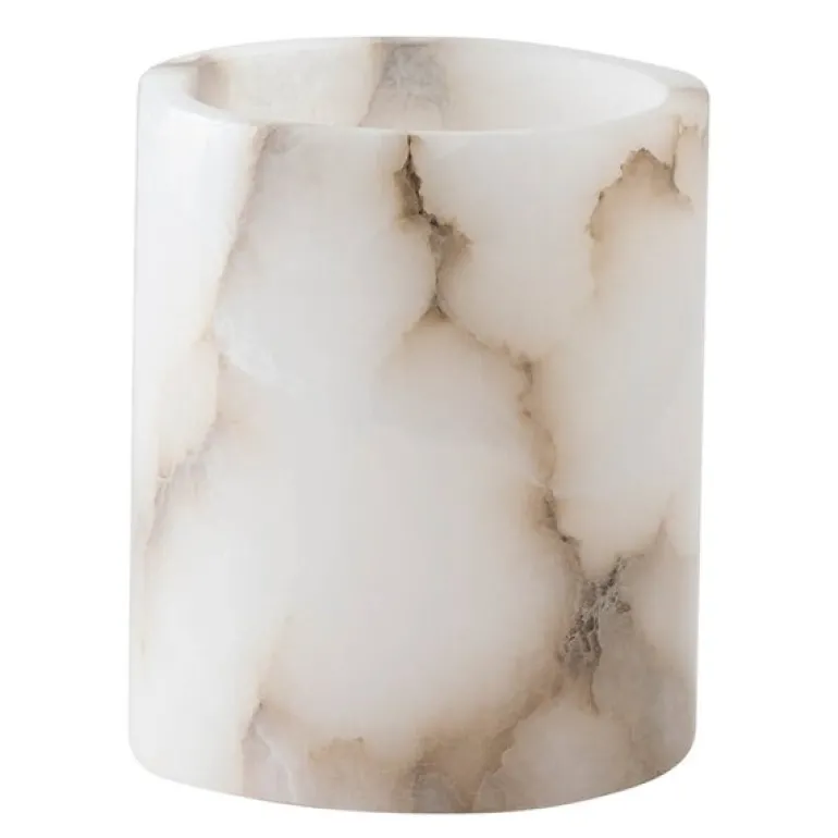 Alabaster telysholder M 12 cm