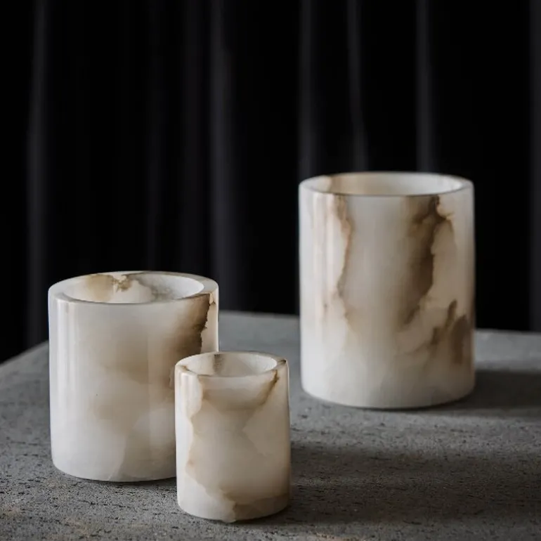 Alabaster telysholder XS 7,5 cm