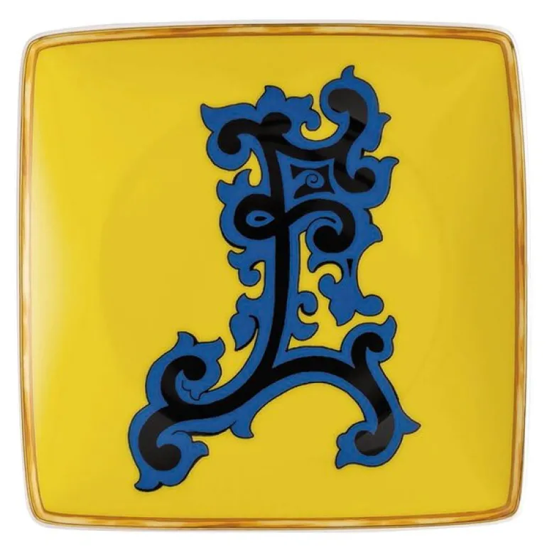 Alphabet skål 12 cm kvadratisk E