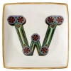 Alphabet skål 12 cm kvadratisk W