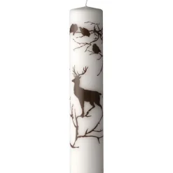 Alveskog kubbelys 25 cm hvit/brun