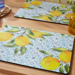 Amalfi bordbrikker 40x30 cm 4 stk lemons