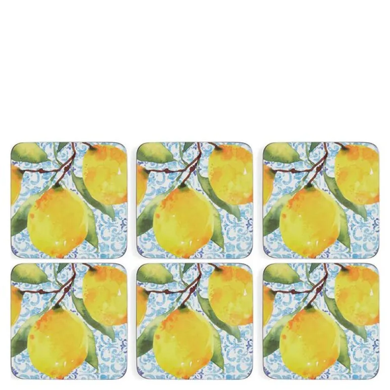 Amalfi glassbrikker 10,5 cm 6 stk lemons