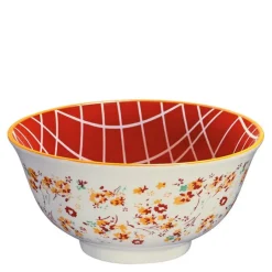 AMICI skål 50 cl 15,5 cm blomster oransje
