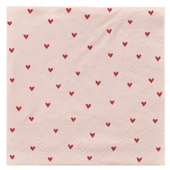 Amor serviett 33x33 cm 20 stk soft pink/red