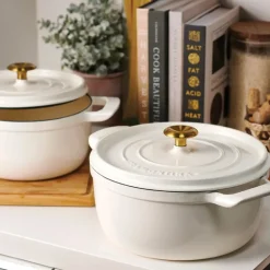Ampezzo støpejernsgryte 3,7L white latte