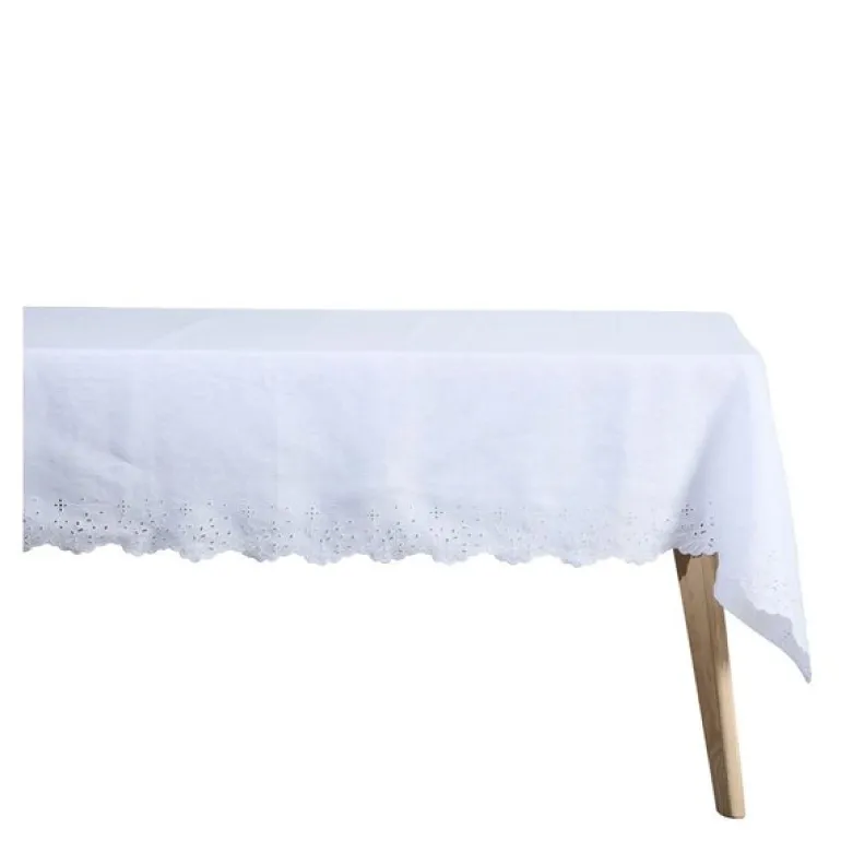 Anglaise duk 320x140 cm hvit