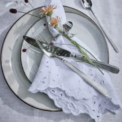Anglaise serviett 45x45 cm hvit