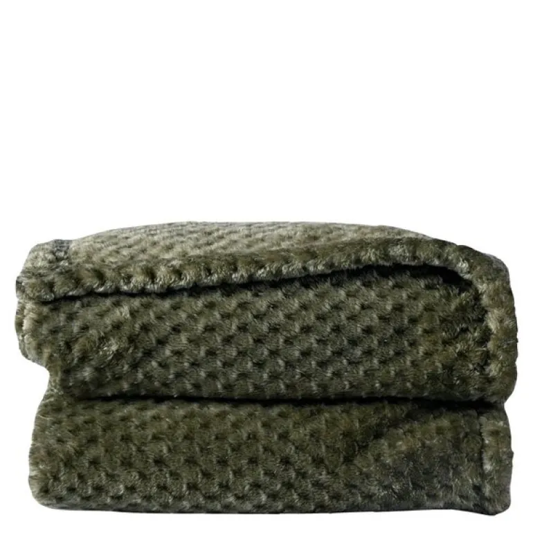 Anni fleece teppe 130x170 cm grønn