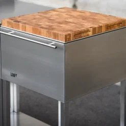 Arbeidsbenk utekjøkken 90x50x50 cm rustfritt stål