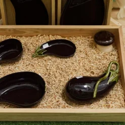 Aubergine salatskål 26 cm lilla/grønn