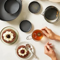 Baking paiform med løs bunn 10 cm 4 stk karbonstål