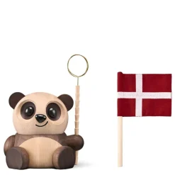 Bao Bao panda trefigur 16 cm ask/valnøtt