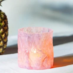 Bark lyslykt 12 cm rosa