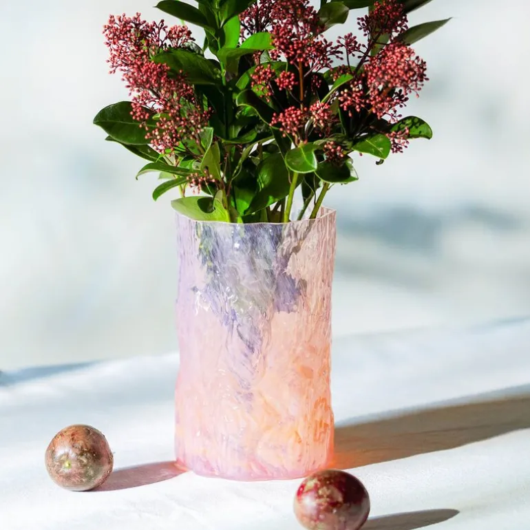 Bark vase 19 cm rosa
