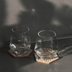 BAS glassbrikke 10 cm 4 stk kork