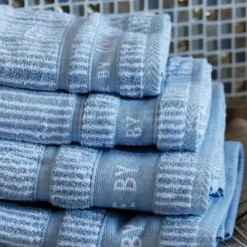 Bath Collection håndkle 70x140 cm powder blue stripes