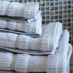 Bath Collection håndkle 70x140 cm sand beige stripes