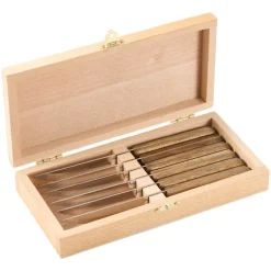 BBQ biffkniv 22,5 cm 6 stk stål/akasie