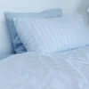 Bedding Collection dynetrekk 140x200+50x70 cm powder blue stripes