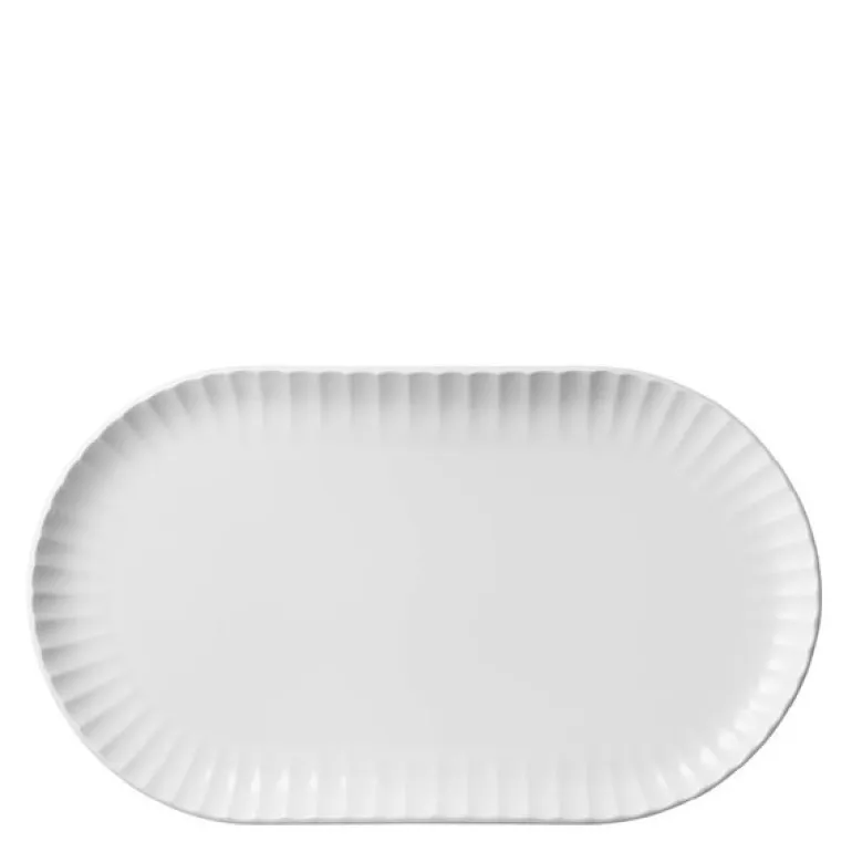 Bernadotte coupe serveringsfat 38x23 cm hvit