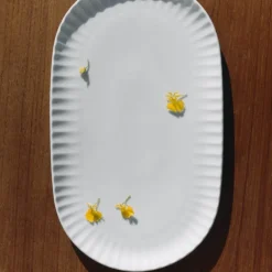 Bernadotte coupe serveringsfat 38x23 cm hvit