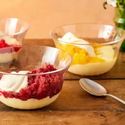 Big Love dessertskåler i glass 14 cm 4 stk riflet klare