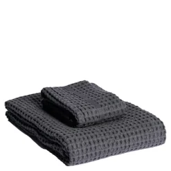 Big Waffle gavesett med håndkle og badelaken dark green