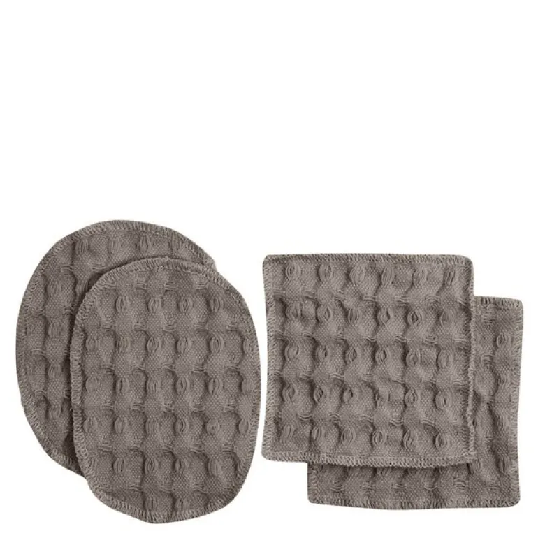 Big Waffle vaskbare sminkefjernepads 8x8 cm 4 stk clay
