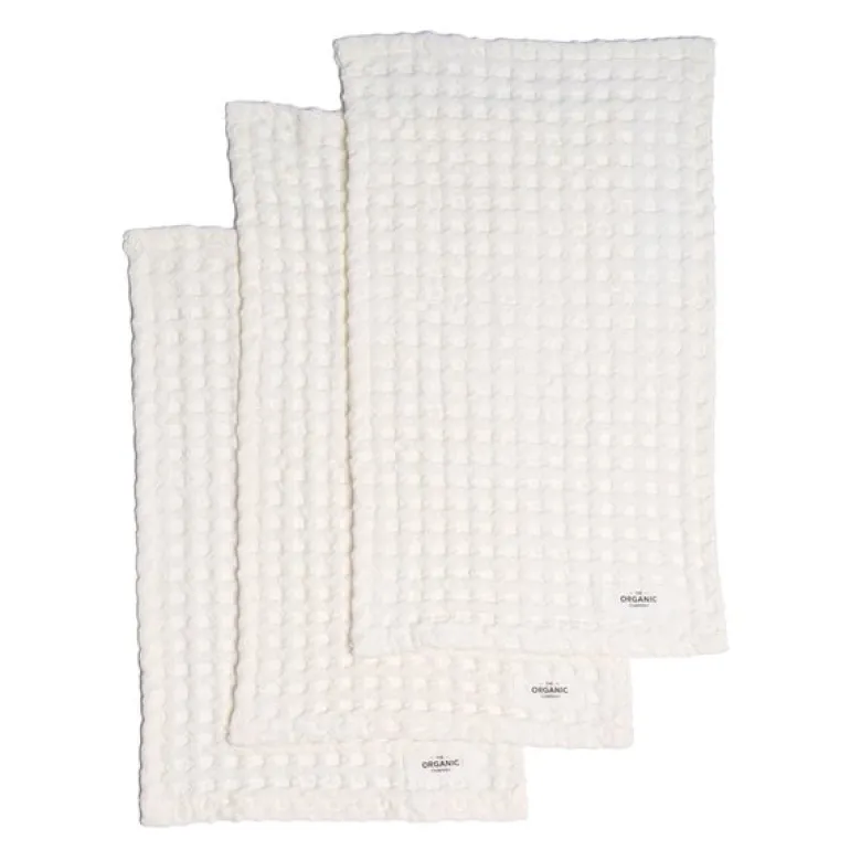 Big Waffle vaskeklut 25x40 cm 3 stk naturhvit
