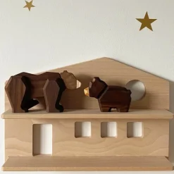 Bjørn trefigur 12 cm valnøtt/ask