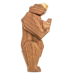 Bjørn trefigur 12 cm valnøtt/ask