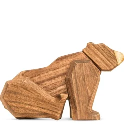 Bjørn trefigur 12 cm valnøtt/ask
