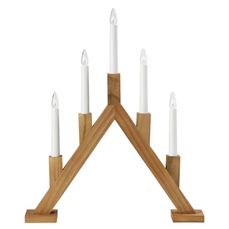 Bjurfors 5-armet adventsstake 47,5 cm beiset brun