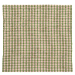 Bæk&Bølge krepp putetrekk 63x60 cm grønn/soft pink