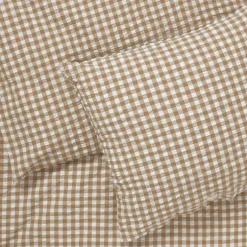 Bæk&Bølge krepp sengesett 200x220 cm karamell/offwhite