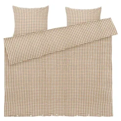 Bæk&Bølge krepp sengesett 200x220 cm karamell/offwhite