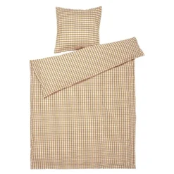 Bæk&Bølge krepp sengesett 150x210 cm karamell/offwhite