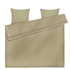 Bæk&Bølge krepp sengetøy 220x220 cm grønn/soft pink