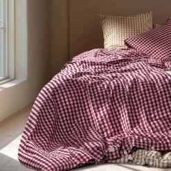 Bæk&Bølge krepp sengetøy 220x220 cm plomme/rosa