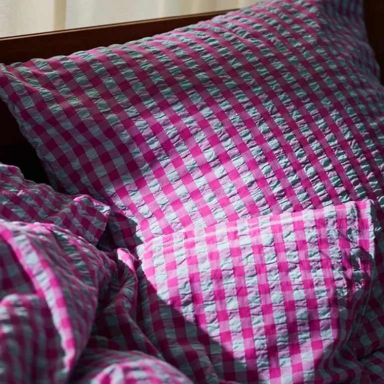 Bæk&Bølge sengetøy 200x220 cm fuchsia/mint