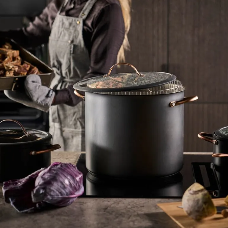 Black Copper gryte m/dampkurv 18L svart/kobber