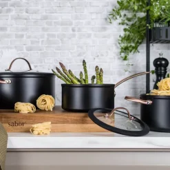 Black Copper grytesett 3 deler 1,5/3/4,5L keramisk svart/kobber
