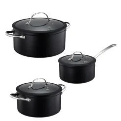 Black Elegant keramisk grytesett 3 deler svart